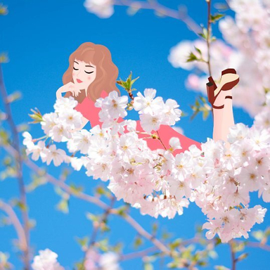🌸 Cette semaine sera merveilleuse 🌸 Belle journée ! 💗 #illustration #illustratrice #illustrationartists #vector #characterdesign #girly #inbloom #fleurs #printemps #dessin #spring #blooms
