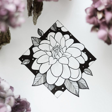 ♢ Dhalia ♢
#draw #tattoo #illustratrice #dhalia #flowers #black #project2018